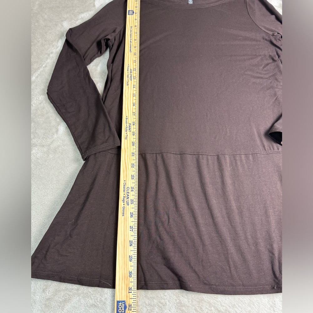 Eileen Fisher Tunic Long Top‎ Blouse Medium Rye Brown - Picture 8 of 9